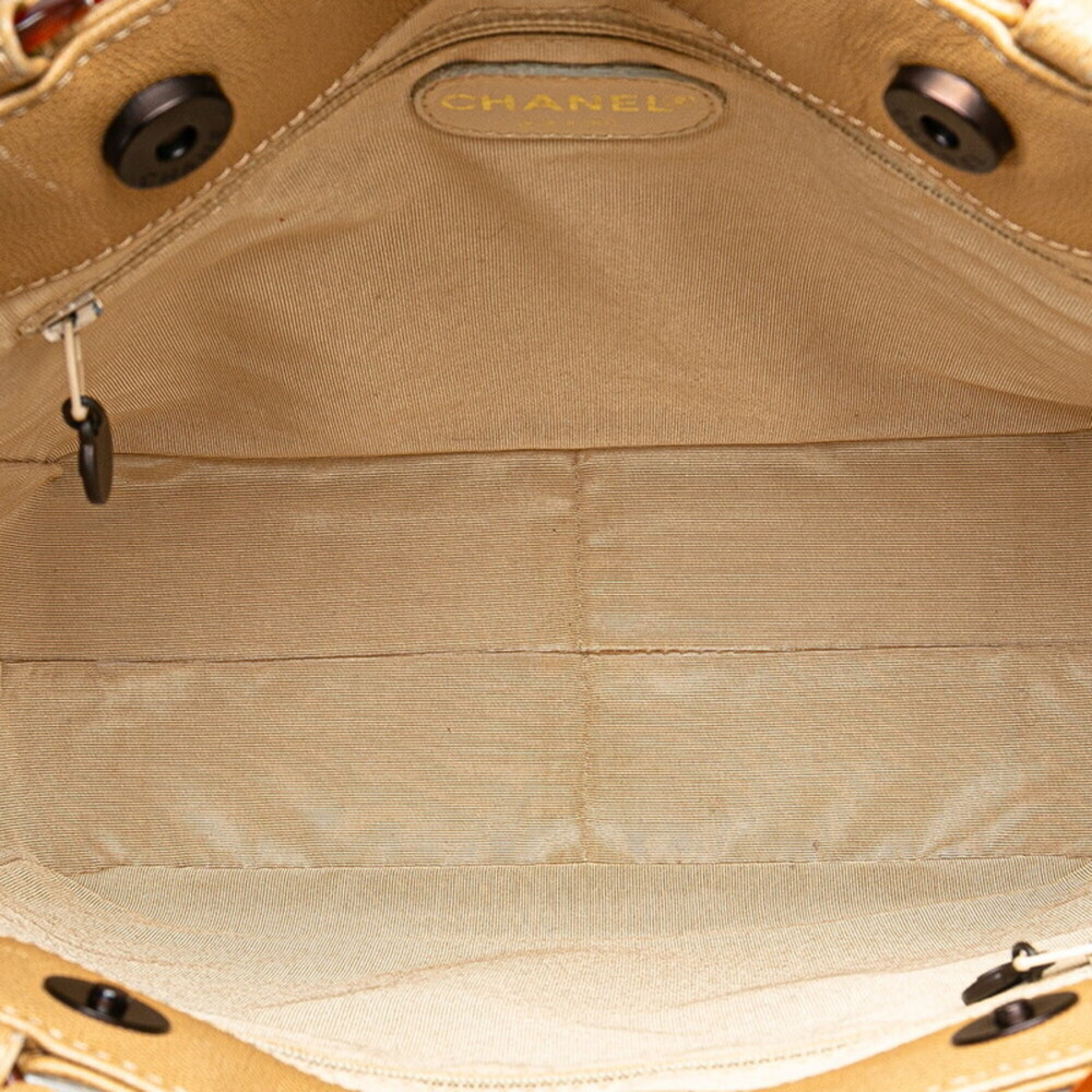 CHANEL Cream Caviar Leather Logo Shoulder Bag - Picture 8 of 14
